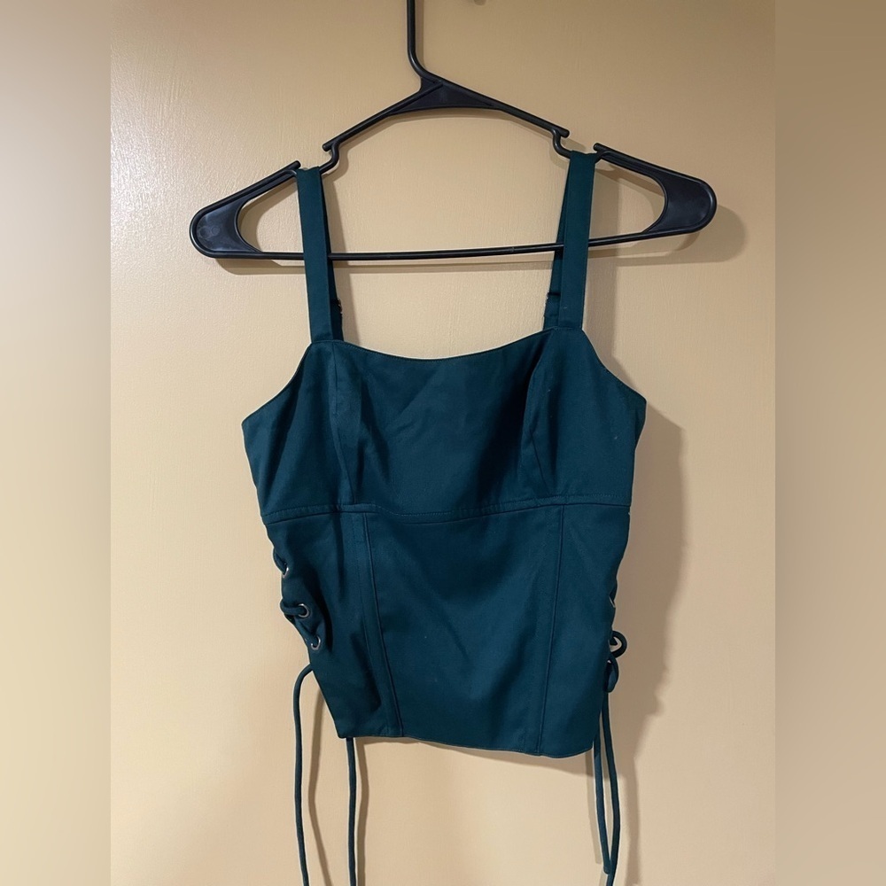 NWT The Drop Elegant Teal Corset Crop Top